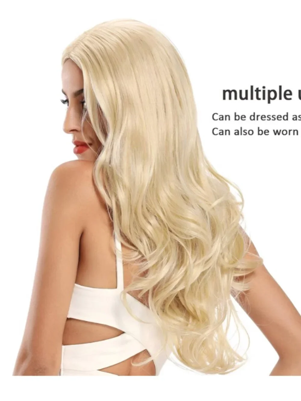 Full Cap Wig Long Wavy Blonde Medium Length                    PA#659-PA#664@CMK